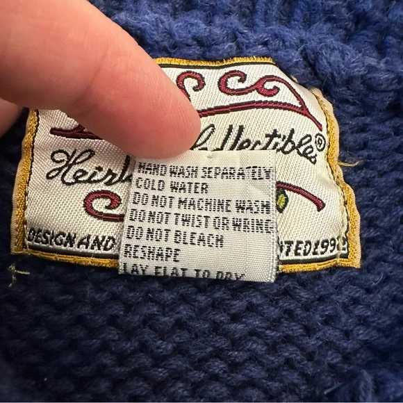 Heirloom Collectibles Vintage Patchwork Knit Sweater Cottagecore Sz Medium Ramie - Picture 9 of 9